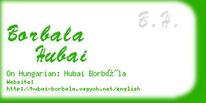 borbala hubai business card